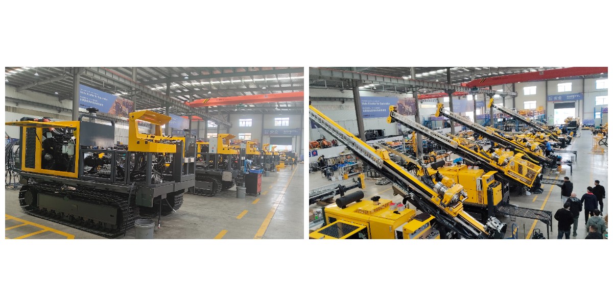 Raupengetriebene Tagebau-Bohranlage