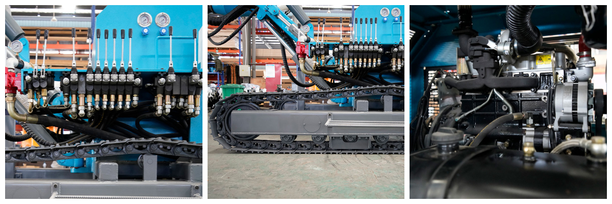 Raupengetriebene Tagebau-Bohranlage