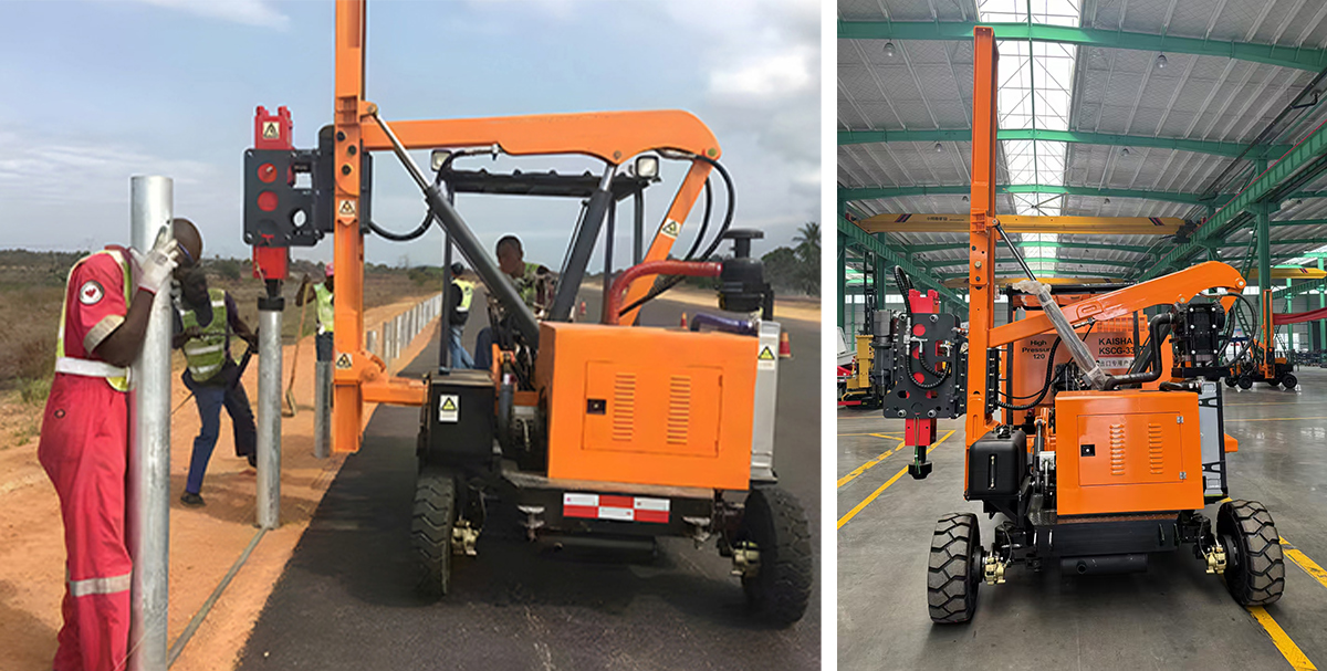 Highway Guardrail Pile Driver