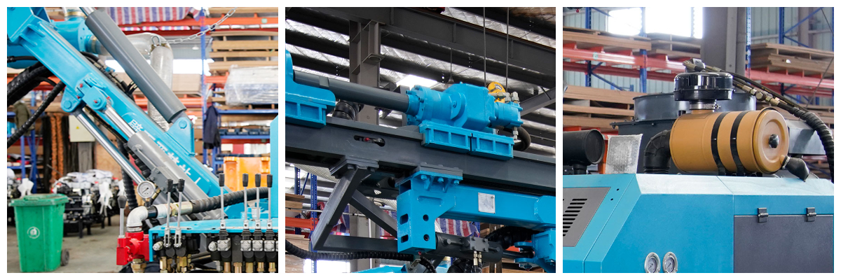 Raupengetriebene Tagebau-Bohranlage