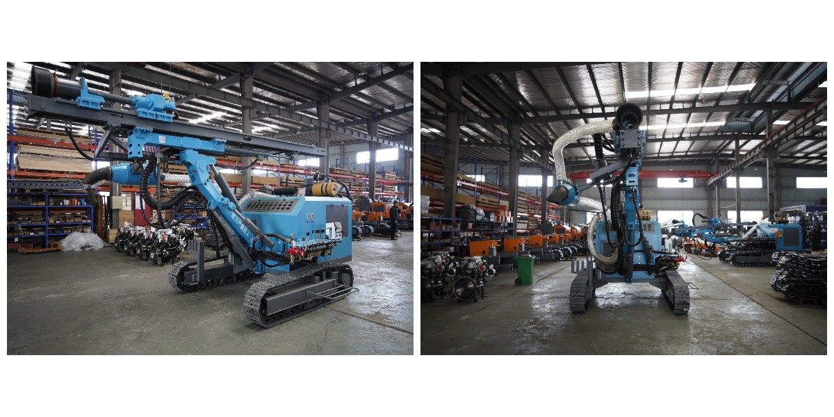 Raupengetriebene Tagebau-Bohranlage